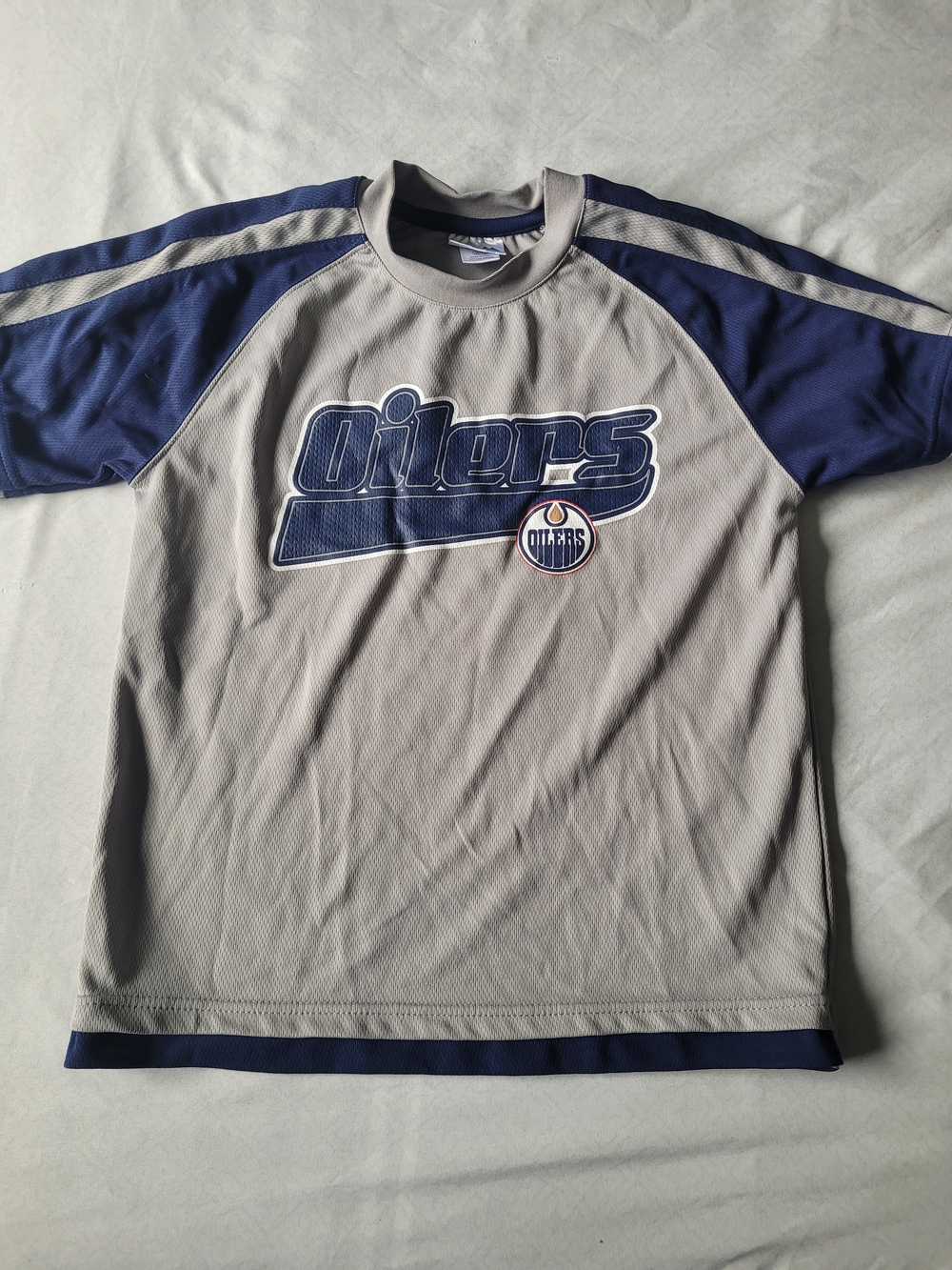 Edmonton Oilers Kids Short Sleeve Tee - Gray & Blue